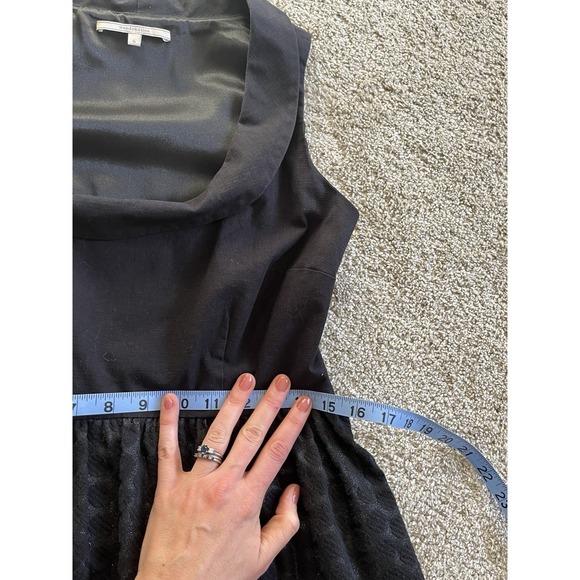 Anthropologie Black Mini Skater Party Cocktail Formal Dress Polka Dots Size 6 - Picture 3 of 9